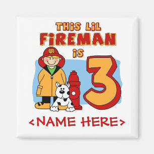 Íman Lil Fireman aniversário de 3 anos