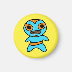 Íman Li'l Lucha Libre Wrestler Magnet (Blue-Orange)