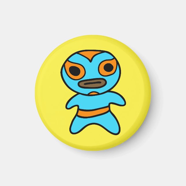 Íman Li'l Lucha Libre Wrestler Magnet (Blue-Orange) (Frente)