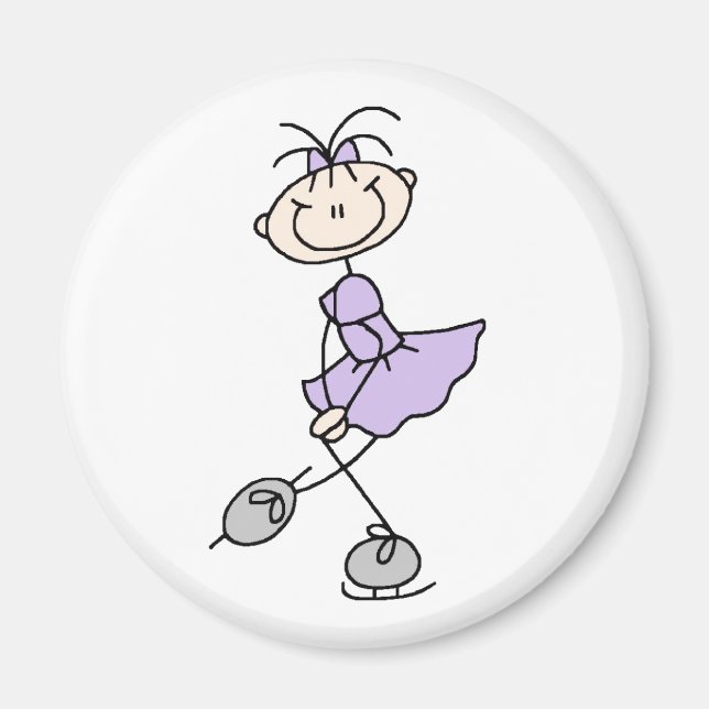 Íman Lilac Ice Skating Girl Magnet (Frente)