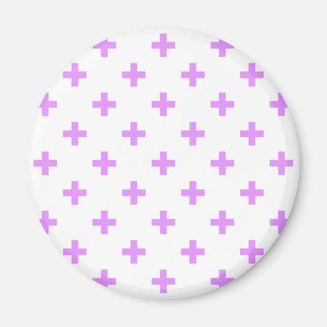 Íman Lilac polka cruza em branco (Frente)