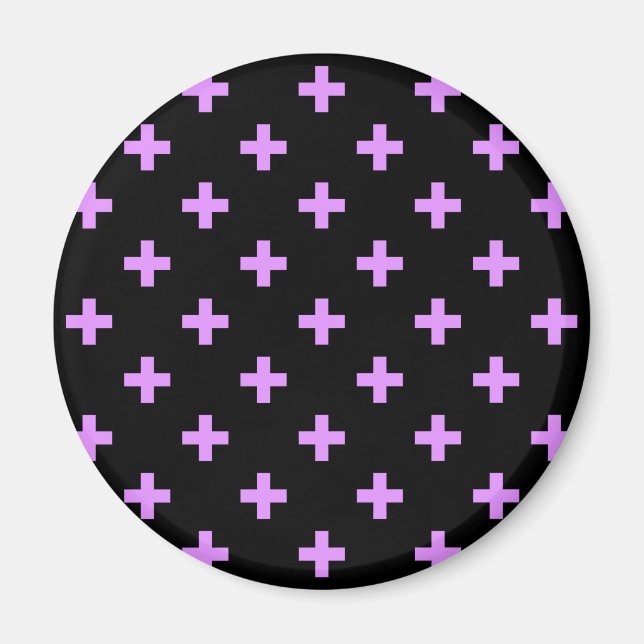 Íman Lilac polka cruza em preto (Frente)