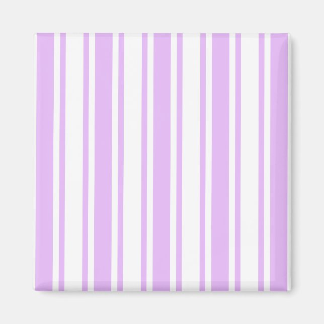 Íman Lilac, púrpura e tiras doces brancas (Frente)