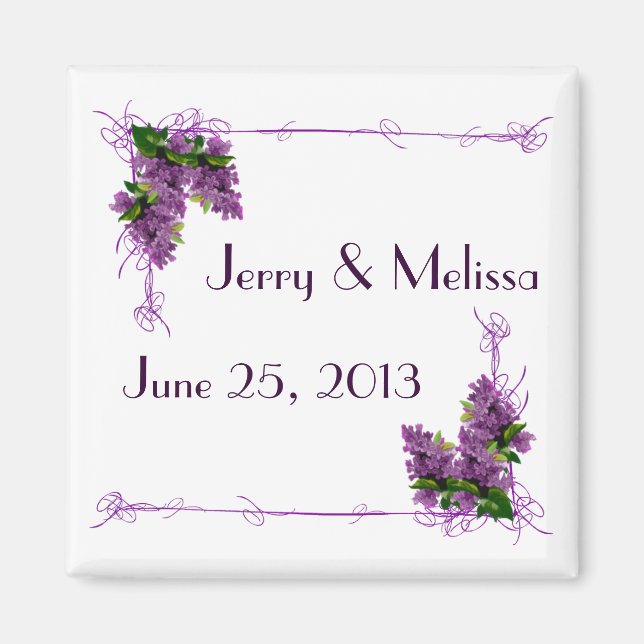 Íman Lilacs Wedding Favor Magnet (Frente)