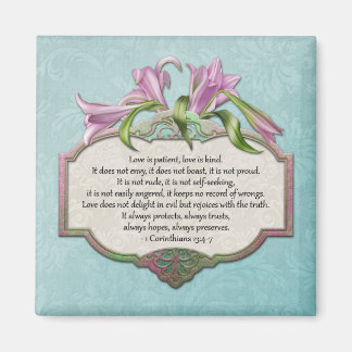 Íman Lilas cor-de-rosa O amor é paciente, o amor é o ma