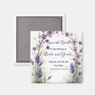 Íman Lilás Lavanda Floral Salvar a Data