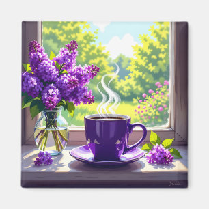 Íman Lilases Roxos bonito e Café
