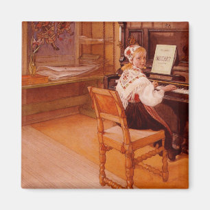 Íman Lillanna que pratica Mozart no piano