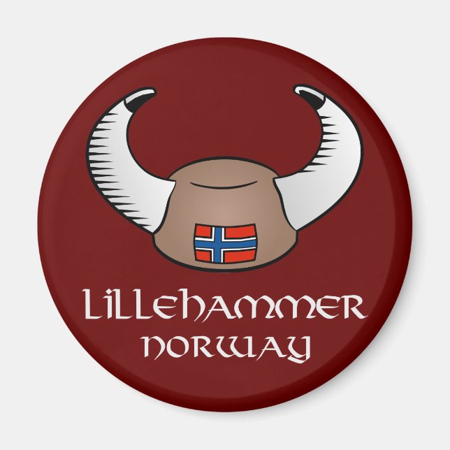 Íman Lillehammer Norway Viking Hat (Frente)