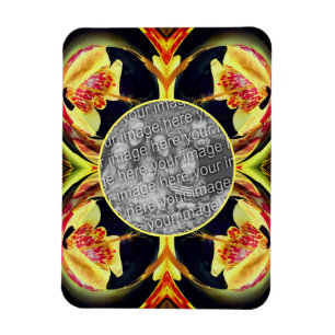 Íman Lily Floral Abstrato Frame Crie sua própria foto