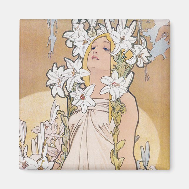 Íman Lily (Quatro Flores), Alphonse Mucha (Frente)