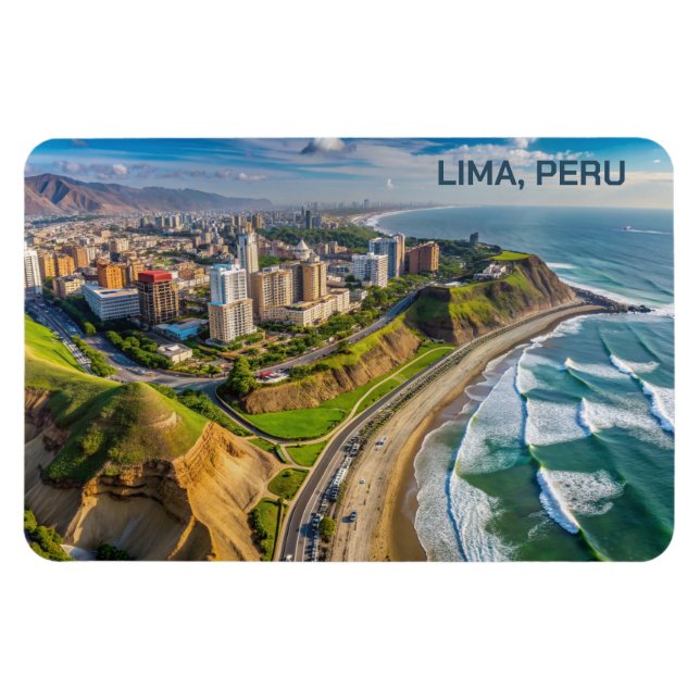 Íman Lima de texto personalizado, Peru (Horizontal)