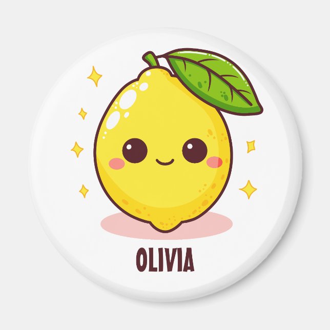 Íman Limão Amarelo Personalizado Adorável Fofo (Frente)