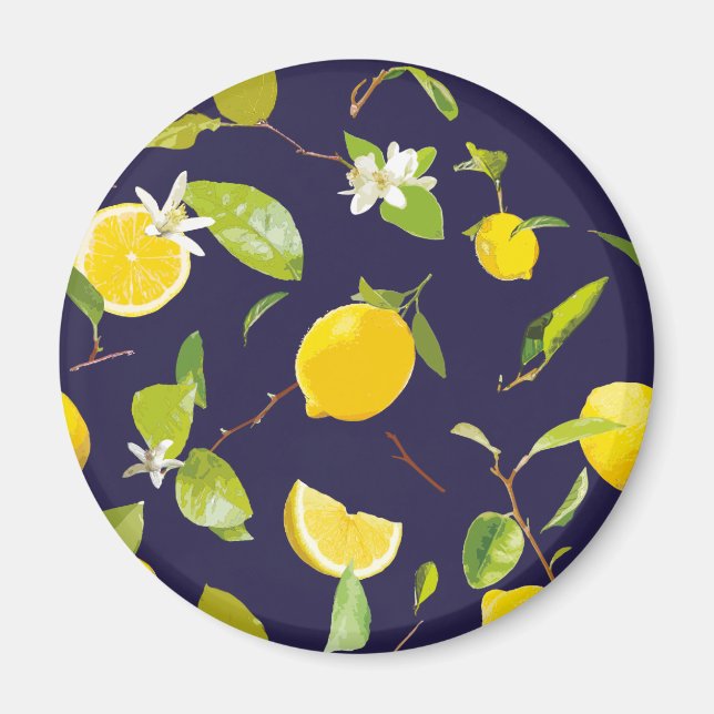 Íman Limão de Aquarela e Folhas 10 (Frente)