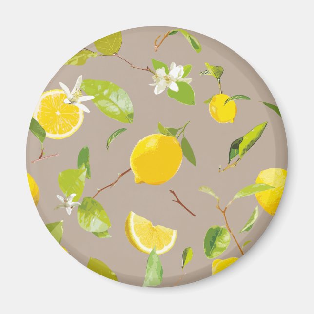 Íman Limão de Aquarela e Folhas 11 (Frente)