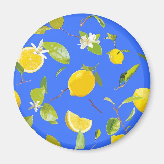 Íman Limão de Aquarela e Folhas 13 (Frente)