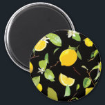 Íman Limão e folhas de aquarela Limão e folhas de aquar<br><div class="desc">Limão de Aquarela e Folhas</div>