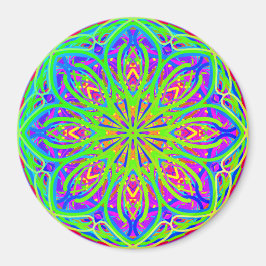 Íman Limão Púrpura Estilo Mandala Colorido Boho Magnet
