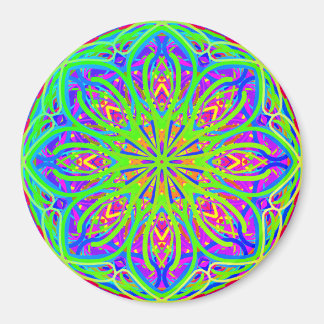 Íman Limão Púrpura Estilo Mandala Colorido Boho Magnet