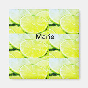 Íman Limão verde amarelo simples adicionar nome mínimo