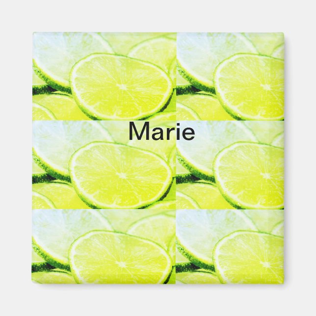 Íman Limão verde amarelo simples adicionar nome mínimo  (Frente)