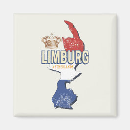 Íman Limburg Países Baixos Mapa neerlandês Vintage Souv