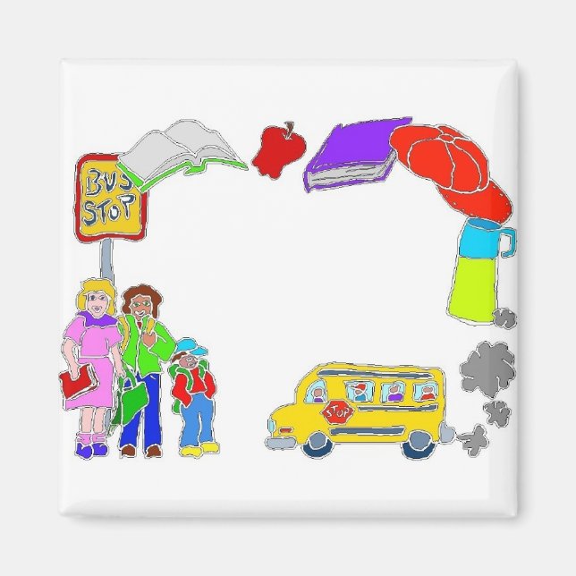 Íman Limite de Ícones Escolares (Frente)