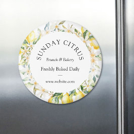 Íman Limões Amarelos e Flores Brancas Fritas Florais