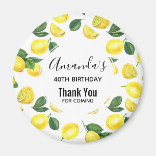 Íman Limões Amarelos Padrão de Fruta de Aquarela Aniv