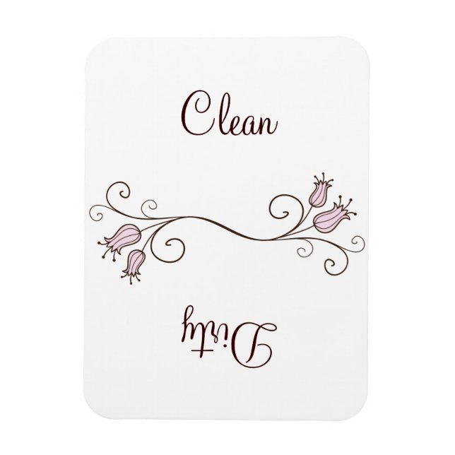 Íman Limpa da máquina de lavar louça com Tulip rosa - I (Vertical)