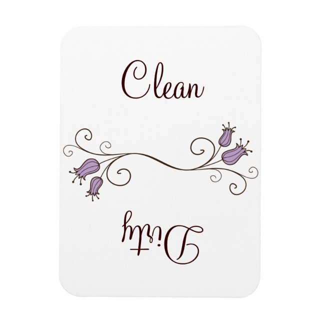 Íman Limpa-se a lava-louça com tulipas púrpuras - Magne (Vertical)