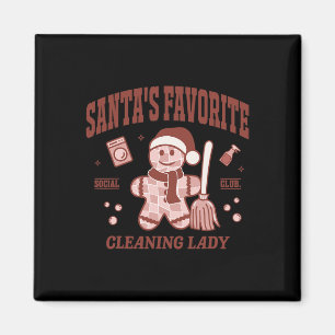 Íman Limpadora Favorita do Papai Noel Natal Retro Casa