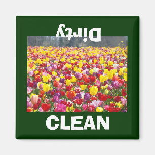 Íman LIMPO Ímãs de lava-louças sujos Tulipas Flores
