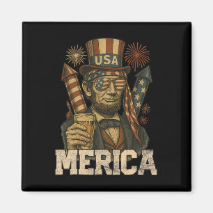 Íman Lincoln 4 de Julho Merica Abe Meninos Homens Mulhe
