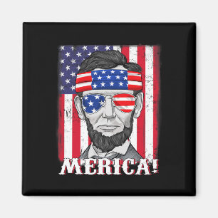 Íman Lincoln 4 De Julho Merica American Flag Boys Kids