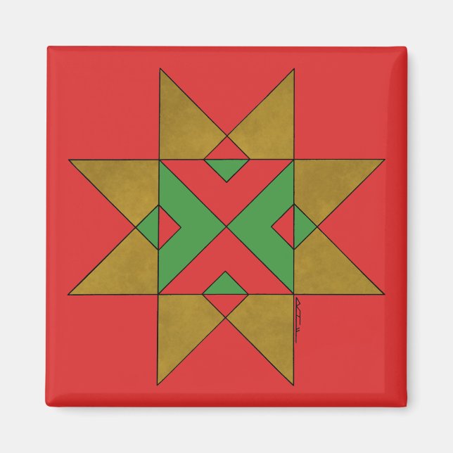 Íman Lincolnshire Auseklis Witch Mark Red and Green (Frente)