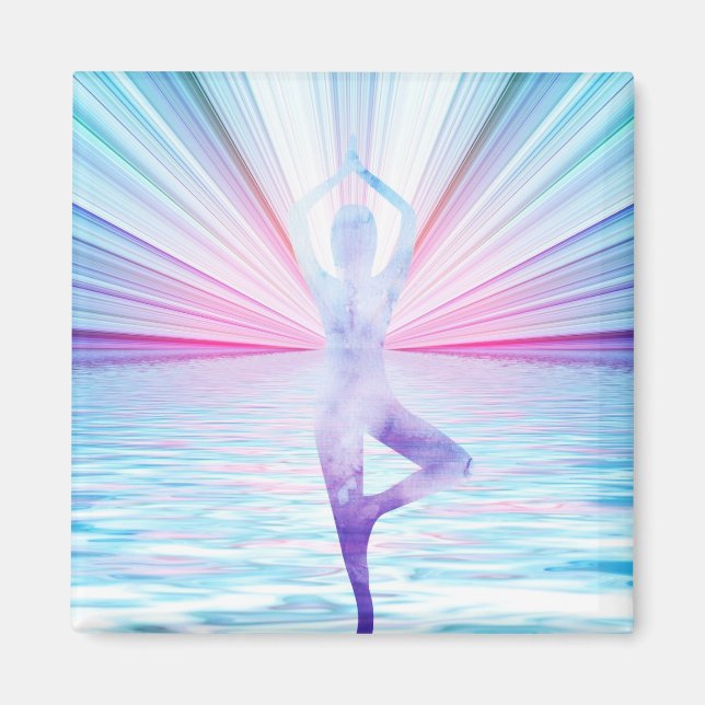 Íman Linda Árvore de Meditação Zen Yoga (Frente)