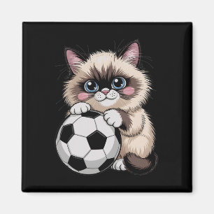 Íman Linda Birman Futebol Apenas Garota Que Ama Gatos P