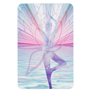 Íman Linda cor-de-rosa e azul Vrikshasana Yoga
