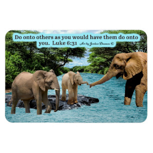 Íman Linda Escritura de Elefante, Magnet Luke 6:31