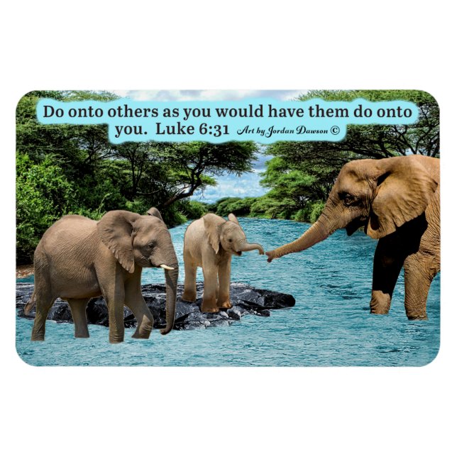 Íman Linda Escritura de Elefante, Magnet Luke 6:31 (Horizontal)