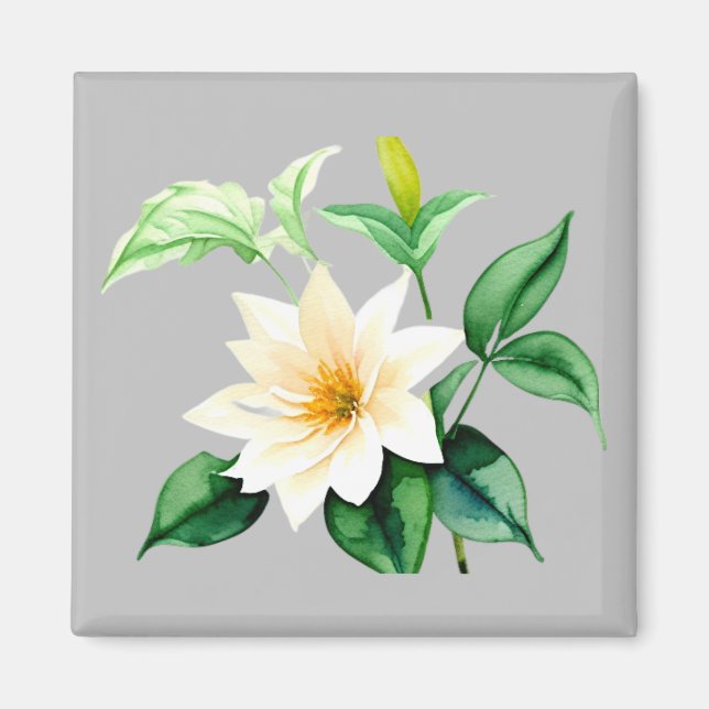 Íman Linda flor de aquarela (Frente)