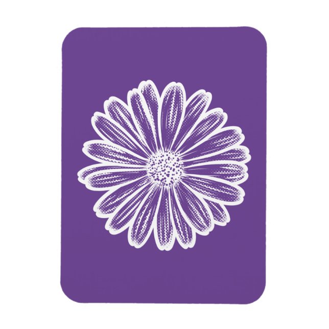Íman Linda Flor de Margarida, Ilustração de Meio-Tons (Vertical)
