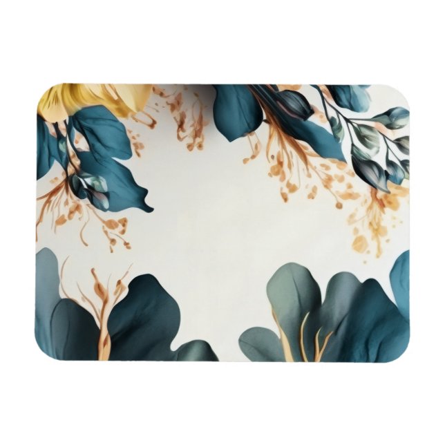 Íman Linda floração de aquarela (Horizontal)