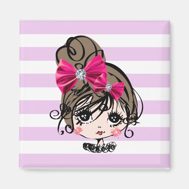 Íman linda garota com arco rosa (Frente)