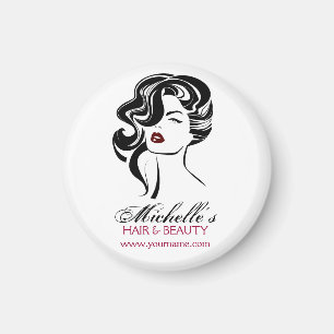 Íman Linda garota com cabelo ondulado Ícone de maquiage