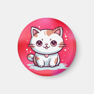 Íman Linda Gato Estilo Kawaii Clipart-47758