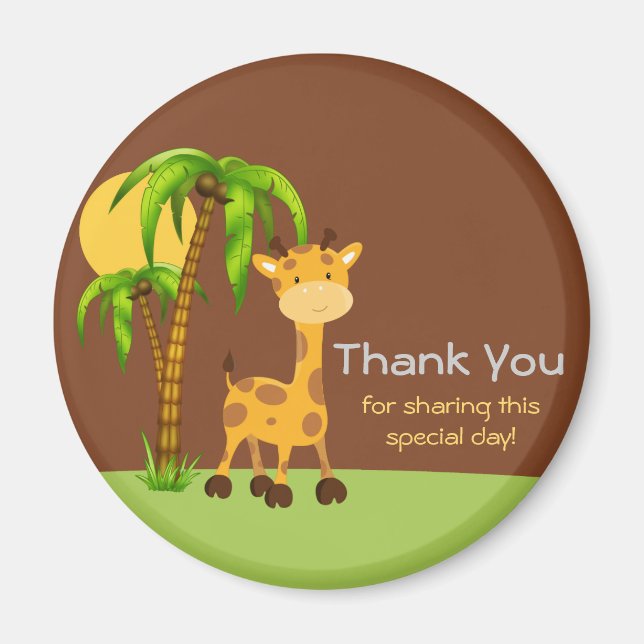 Íman Linda Girafa Obrigado Magnet (Frente)