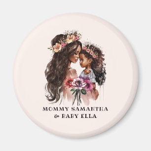 Íman Linda mãe negra e filha