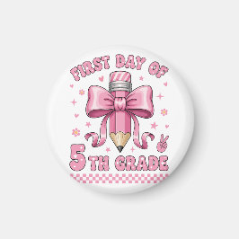 Íman Linda Menina da 5ª Série Arco Rosa Desenho de Lápi
